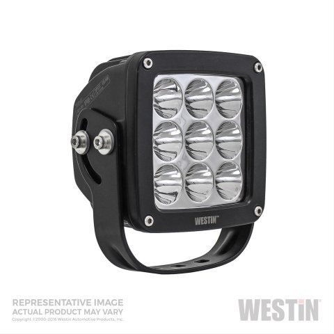 Westin Axis LED Auxiliary Light 4.5 inch x 4.5 inch Square Spot w/3W Osram (Set of 2) - Black