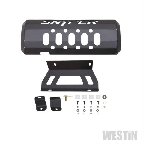 Westin/Snyper 07-17 Jeep Wrangler Muffler Skid Plate - Textured Black
