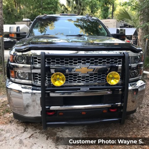 Go Rhino 15-19 Chevrolet Silv 2500HD/3500HD 3000 Series StepGuard - Black (Center Grille Guard Only)