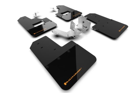 Rally Armor 21-25 Ford Bronco (Plstc Bmpr + RB - NO Rptr/Sprt) Blk Mud Flap w/Cy Orange Logo