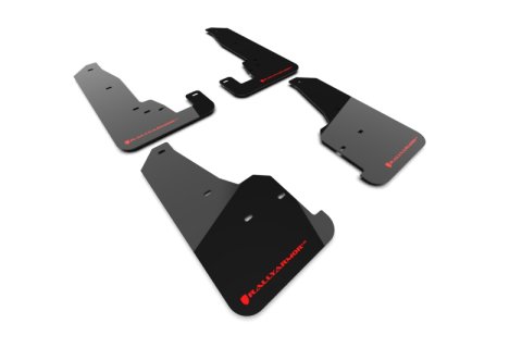 Rally Armor 18-22 Jeep Grand Cherokee SRT Trackhawk Black UR Mud Flap - Red Logo