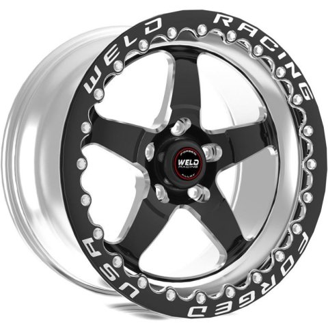 Weld S71 15x8.33 / 5x4.5 BP / 5.5in. BS Black Wheel (Medium Pad) - Black Single Beadlock MT