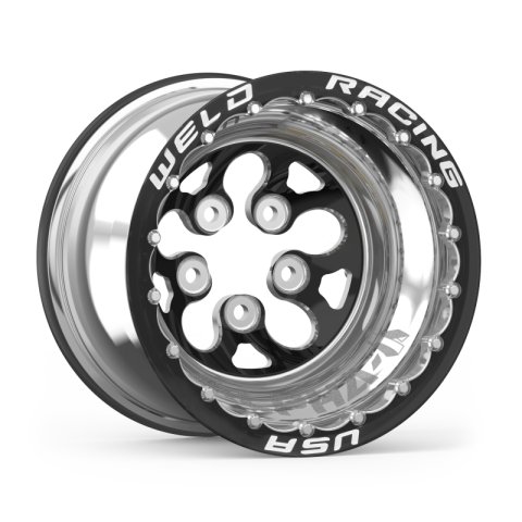 Weld Alpha-1 15x12 / 5x4.5 BP / 4in. BS Black Wheel - Black Double Beadlock MT