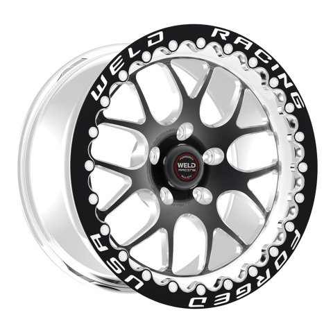 Weld S77 15x10 / 5x115 BP / 6.5in. BS Black Wheel (Medium Pad) - Single-Beadlock