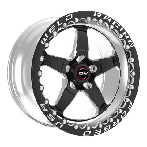 Weld S71 17x10 / 5x112 BP / 7.3in. BS (+46mm) Black Wheel (Medium Pad) - Black Single Beadlock MT