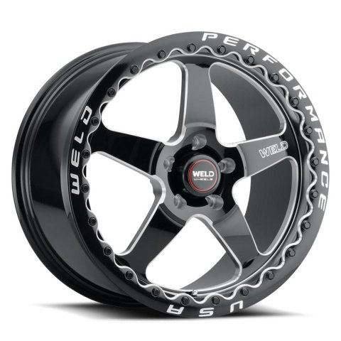 Weld S904 18x12 Ventura Beadlock 5x120 ET52 BS8.55 Gloss BLK MIL DIA 78.1