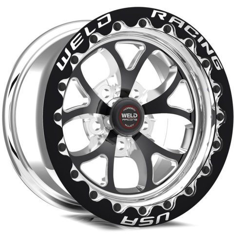 Weld S76 17x12 / 5x4.75 BP / 3.8in. BS Black Wheel (Medium Pad) - Black Single Beadlock MT