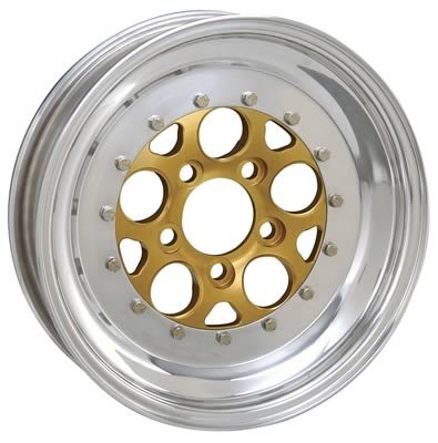 Weld Magnum Import 15x9 / 5x100mm BP / 6in. BS Gold/Polished Wheel