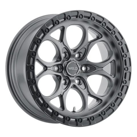 Weld 17x9 Ledge 6 6x135 ET-12 BS 4.50 Satin GUN / Satin BLK Ring 87.1