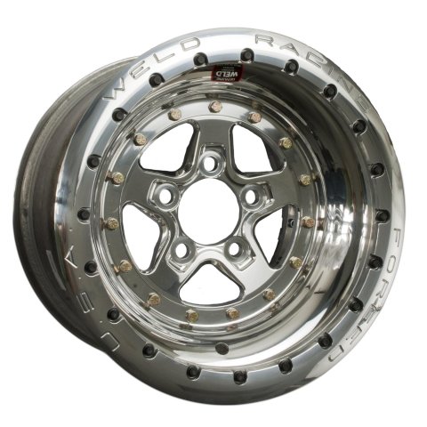 Weld Racing Alumastar - 15x16 / 5x4.75 / 4in BS - Polished SBL MT - Polished Center - Polished Shell