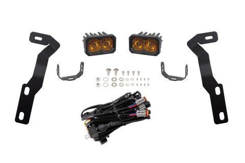Diode Dynamics 16-21 Toyota Tacoma Stage Series 2in LED Ditch Light Kit - Sport Yellow Combo