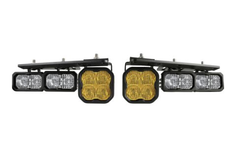 Diode Dynamics 2021 Ford Bronco Stage Series Fog Pocket Kit - Yellow Pro