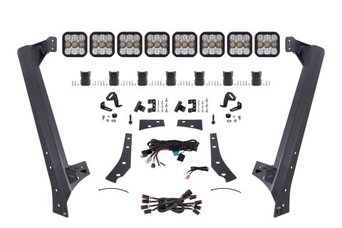 Diode Dynamics Jeep JK SS5 Pro CrossLink Windshield - White Combo Lightbar Kit