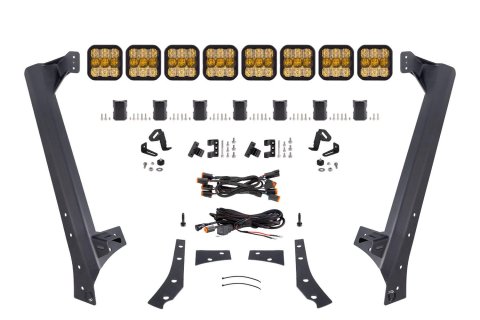 Diode Dynamics Jeep JK SS5 Sport CrossLink Windshield - Yellow Combo Lightbar Kit