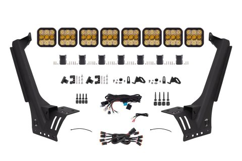 Diode Dynamics Jeep JL SS5 Pro CrossLink Windshield - Yellow Combo Lightbar Kit