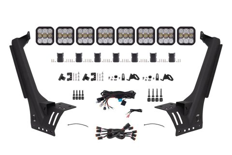 Diode Dynamics Jeep JL SS5 Pro CrossLink Windshield - White Combo Lightbar Kit