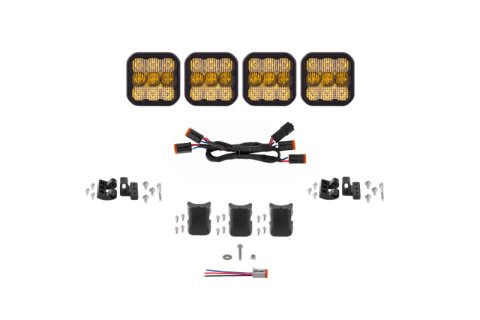 Diode Dynamics SS5 Pro Universal CrossLink 4-Pod Lightbar - Yellow Combo