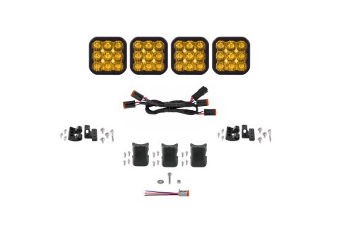 Diode Dynamics SS5 Sport Universal CrossLink 4-Pod Lightbar - Yellow Driving