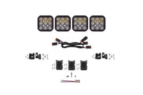 Diode Dynamics SS5 Sport Universal CrossLink 4-Pod Lightbar - White Driving