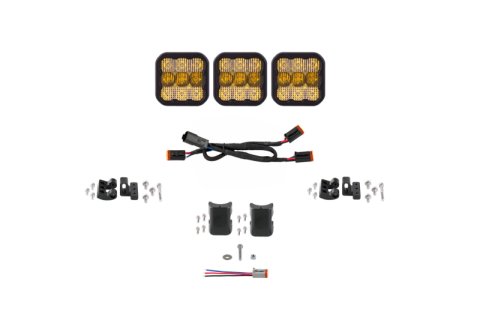 Diode Dynamics SS5 Pro Universal CrossLink 3-Pod Lightbar - Yellow Combo