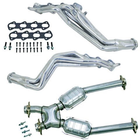 BBK 96-98 Ford Mustang Cobra 1-5/8 Long Tube Headers w/High Flow Catted X-Pipe (Silver Ceramic)