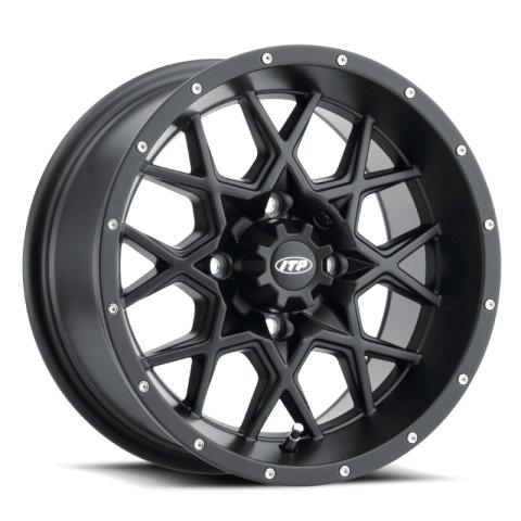ITP Hurricane 12x7 / 4x156 BP / 4+3 Offset Matte Black Wheel