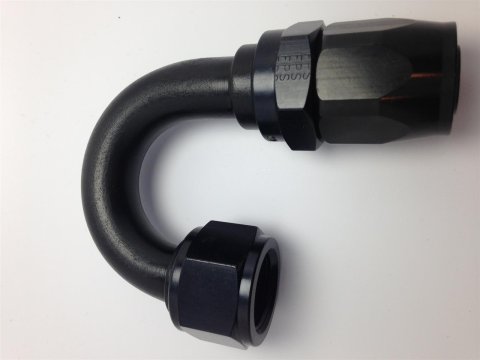 Fragola -12AN Fem x -16AN Hose 180 Degree Expanding Hose End - Black