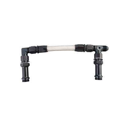 Fragola 9/16-24 Dual Inlet Demon -8AN Fuel Line Kit Black