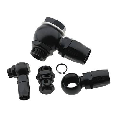 Fragola -6AN Straight Banjo Hose End - Black