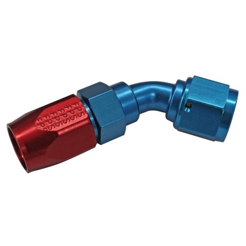 Fragola -8AN x 45 Degree Power Flow Hose End - Blue/Red