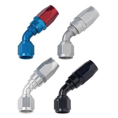Fragola -16AN x 45 Degree Power Flow Hose End - Blue/Red