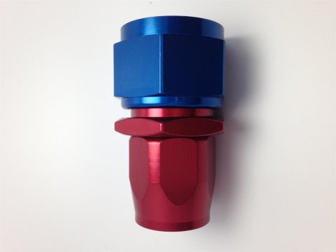 Fragola -16AN Fem. Nut x -12AN Hose Reducing Hose End - Blue/Red