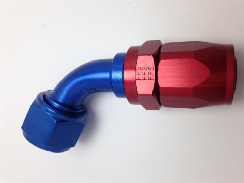 Fragola -10AN Nut x -12AN Hose 60 Degree Reducing Hose End - Blue/Red