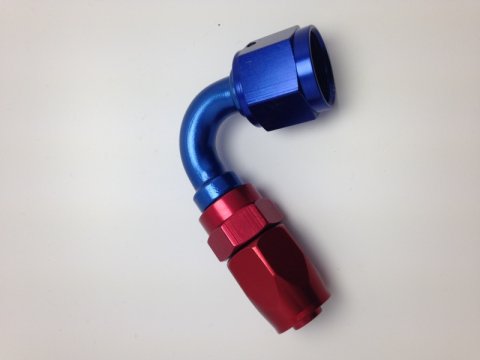 Fragola -10AN x 120 Degree Pro-Flow Hose End - Blue/Red