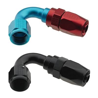 Fragola -16AN x 120 Degree Pro-Flow Hose End - Blue/Red