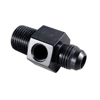 Fragola Inline Gauge Adapter -8AN x 3/8 NPT - Black