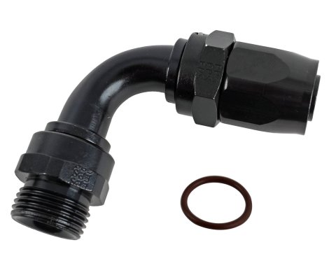 Fragola -12AN Male Rad. Fitting x 90 Degree Pro-Flow Hose End - Black