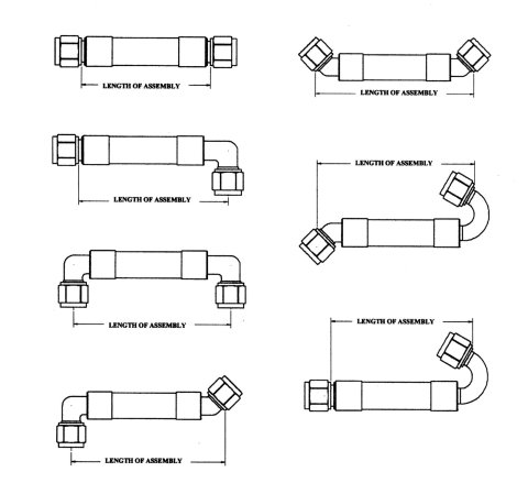 Fragola -10AN Ext Black PTFE Hose Assembly Straight x Straight 10in