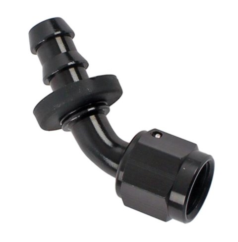Fragola -6AN Push-Lite End 45 Degree - Black