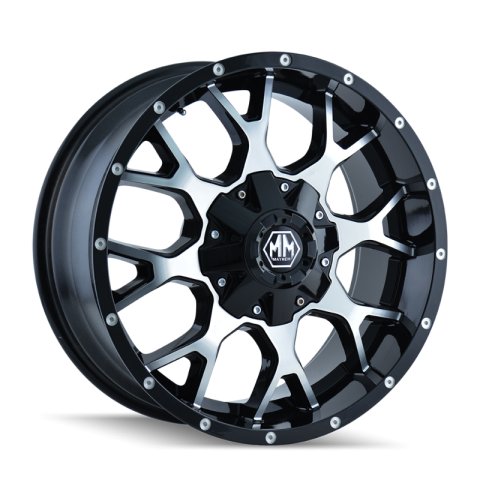 Mayhem 8015 Warrior 18x9 / 8x165.1 BP / -12mm Offset / mm Hub Gloss Black Machined Wheel