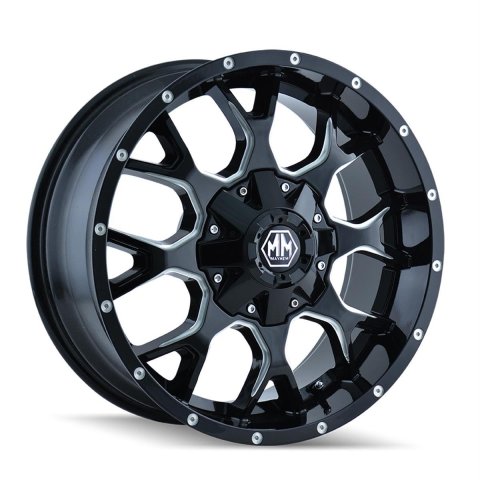 Mayhem 8015 Warrior 18x9 / 8x170 BP / 18mm Offset / 125.2mm Hub Gloss Black Milled Wheel