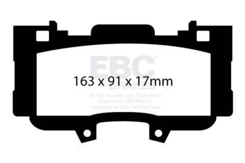 EBC Racing 2015 Ford Mustang 2.3L (6th Gen) RP-X Race Front Brake Pads