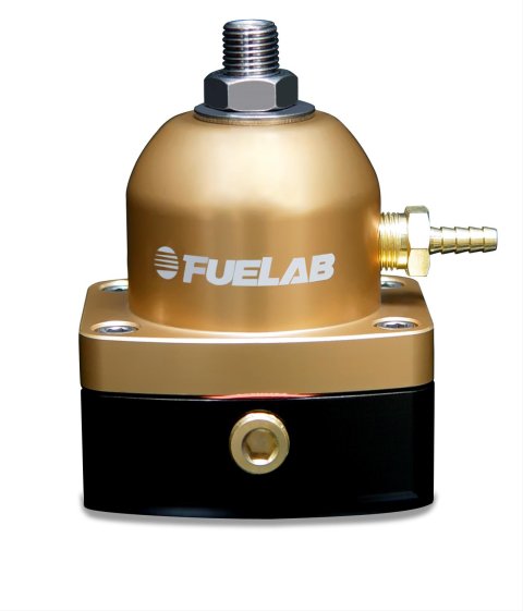 Fuelab 535 TBI Adjustable Mini FPR 10-25 PSI (2) -6AN In (1) -6AN Return - Gold