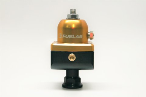 Fuelab 555 High Pressure Adjustable FPR Blocking 25-65 PSI (1) -8AN In (2) -8AN Out - Gold