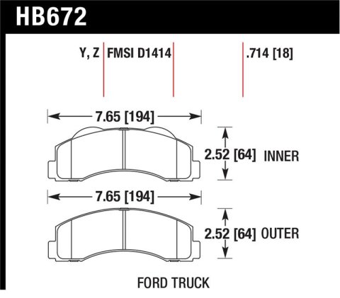 Hawk 10-11 Ford Expedition/F-150 SVT Raptor / 10-11 F-150 LTS Front Street Brake Pad