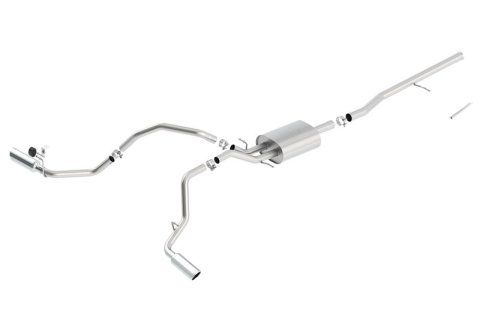 Borla 14 Silv/Sierra C/B Exhaust ATAK 1500 5.3L V8 AT/MT 2&4WD Ext Cab Split Side Exit