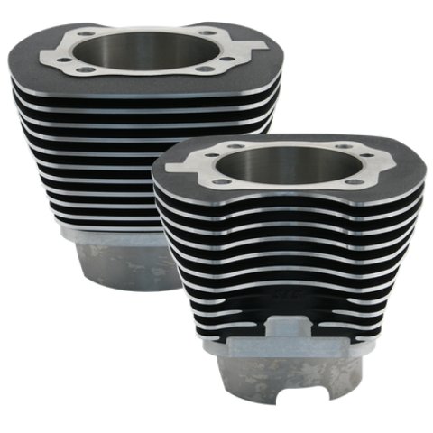 S&S Cycle 2007+ BT 4-1/8in Bore Cylinder Set For 117in & 117in Dish Hot Set Up Kits - Wrinkle Black