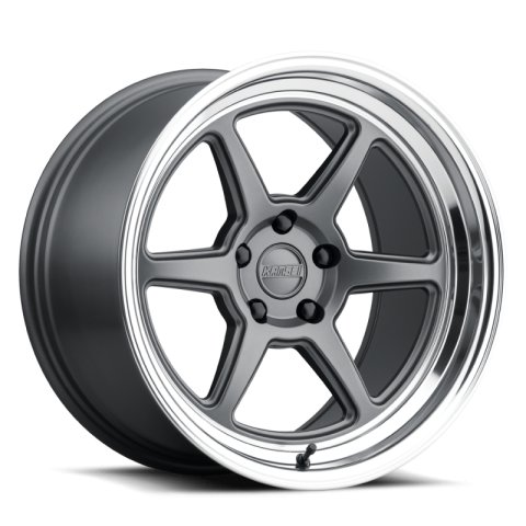Kansei K14G Roku 18x8.5in / 5x100 BP / 35mm Offset / 73.1mm Bore - Grey and Machined Lip