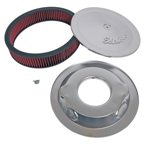 Edelbrock Air Cleaner Pro-Flo Series Round 14 In Diameter Cloth Element Chrome