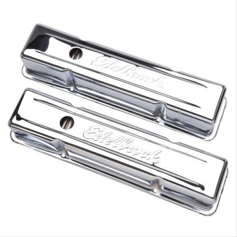 Edelbrock Valve Cover Signature Series Chevrolet 1959-1986 262-400 CI V8 Tall Chrome